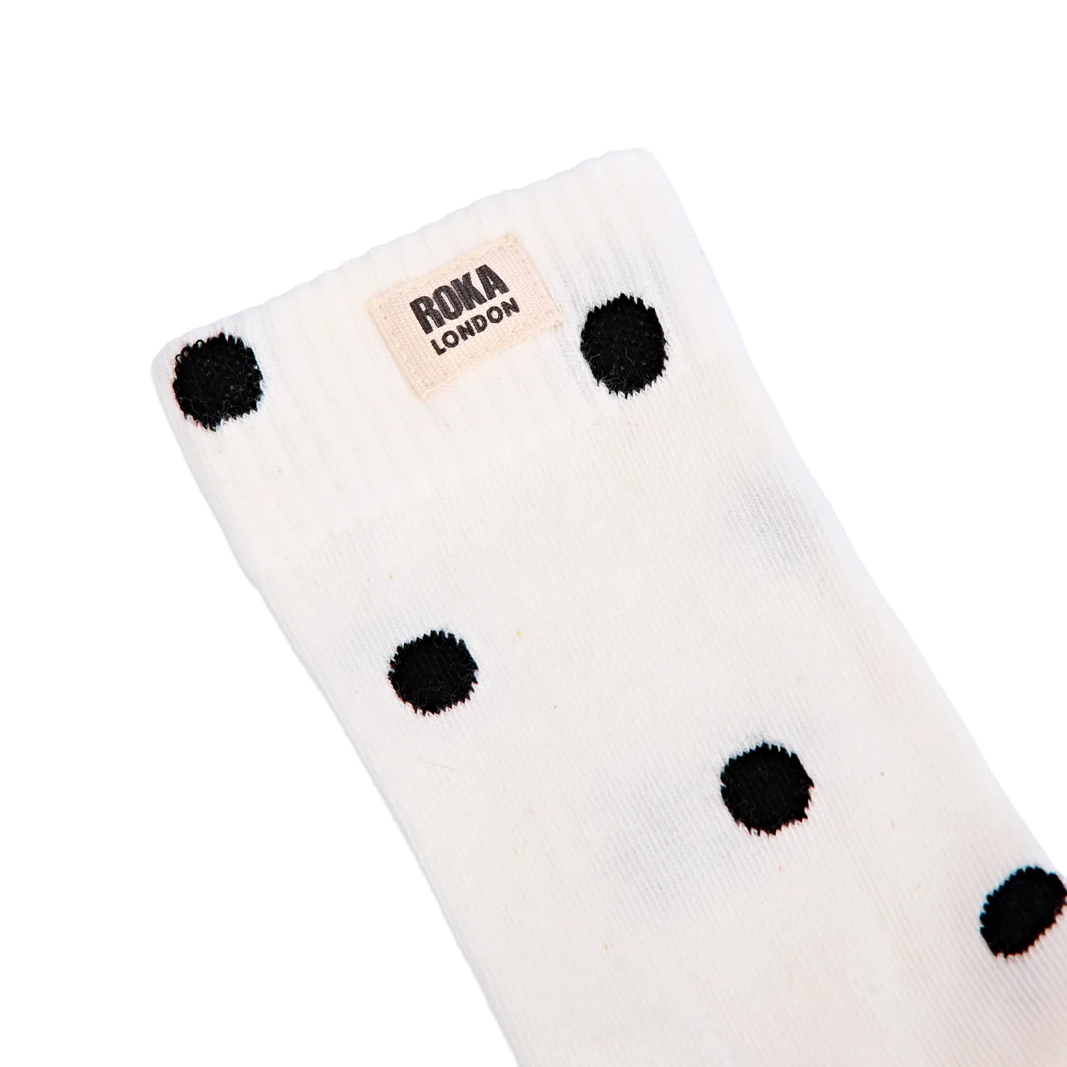 Roka London Wimbledon crew socks marshmallow dot økologisk