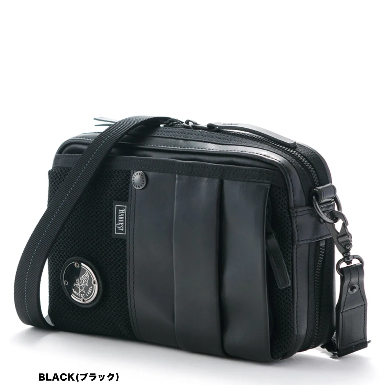 Harvest Label Custom Pelle HP-0200 skuldertaske sort læder