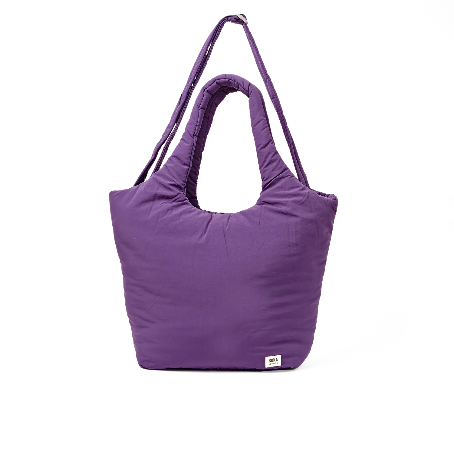 Roka London Oxford skuldertaske Medium gothic grape polstret