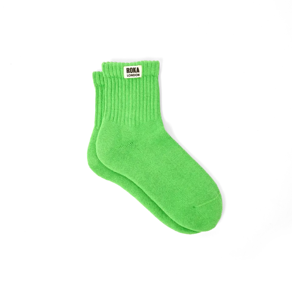 Roka London Windsor strømper Online Lime UK 3-8 stribede