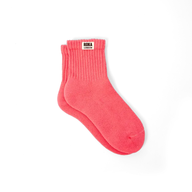 Roka London Windsor strømper sugar coral stribet 36-42