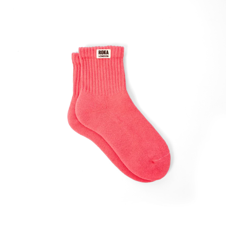 Roka London Windsor strømper sugar coral stribet 36-42