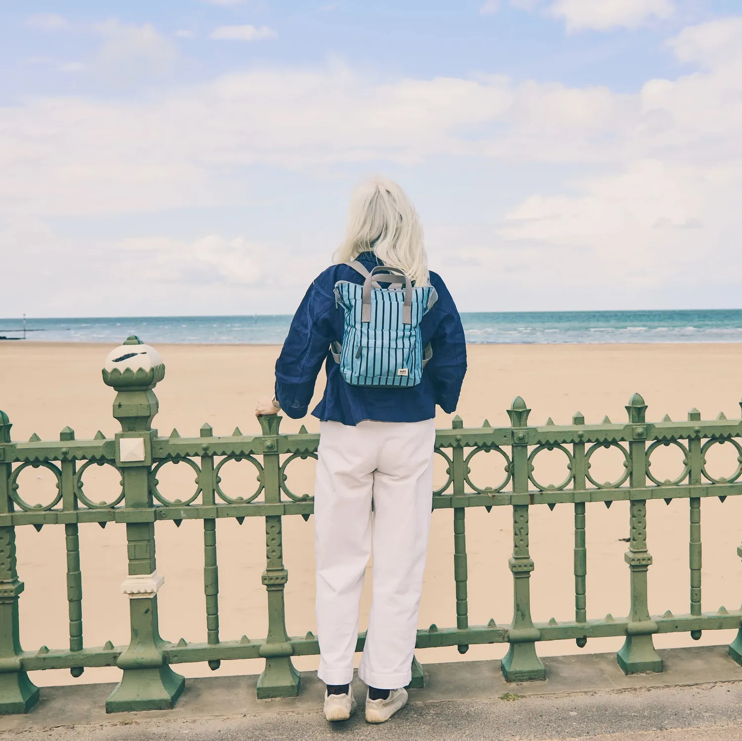 Roka London Bantry rygsæk Small Blue Stripe