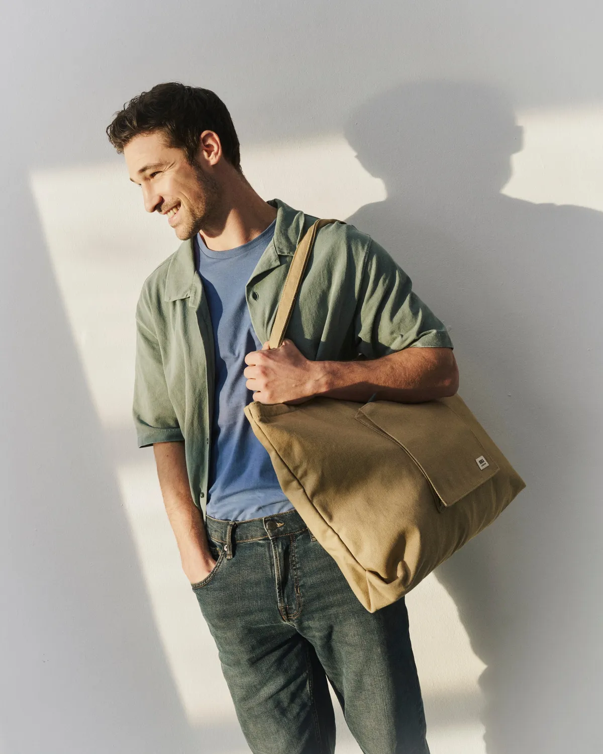 Roka Portobello tote taske Large khaki 19 liter