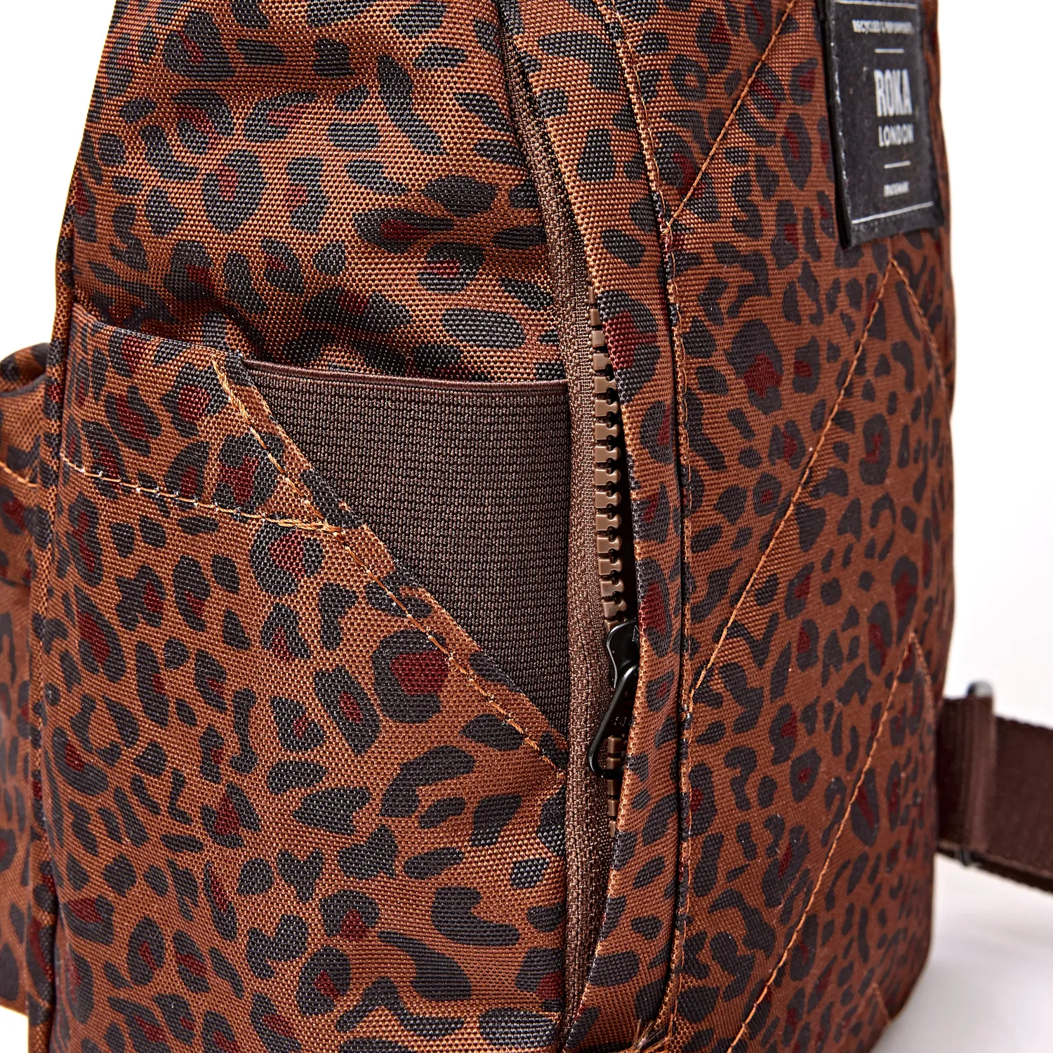 Roka London Canfield Roll Top rygsæk Mini Leopard vandafvisende