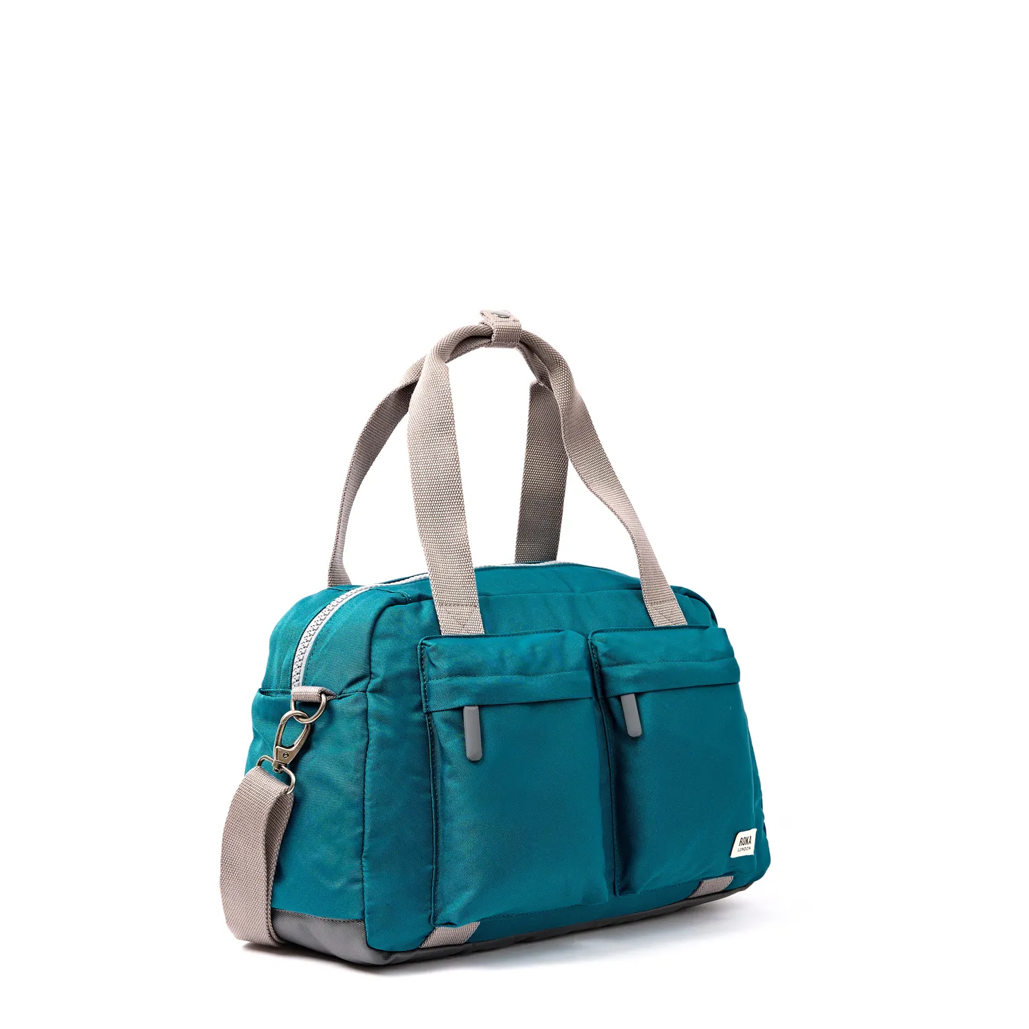 Roka London Gatwick duffeltaske deep teal carry-on vandtæt bund