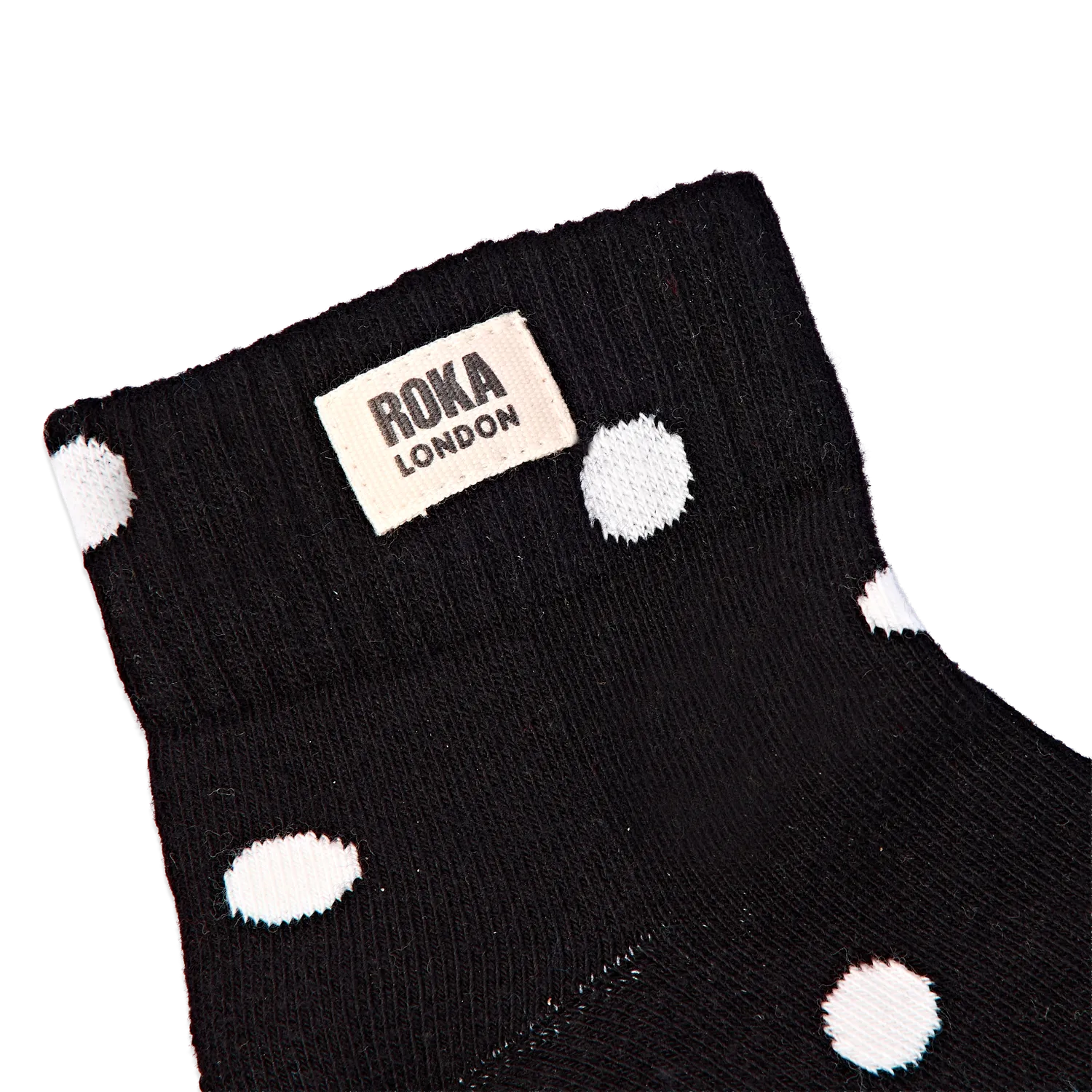 Roka London Wembley ankelstrømper Black Dot prikkede