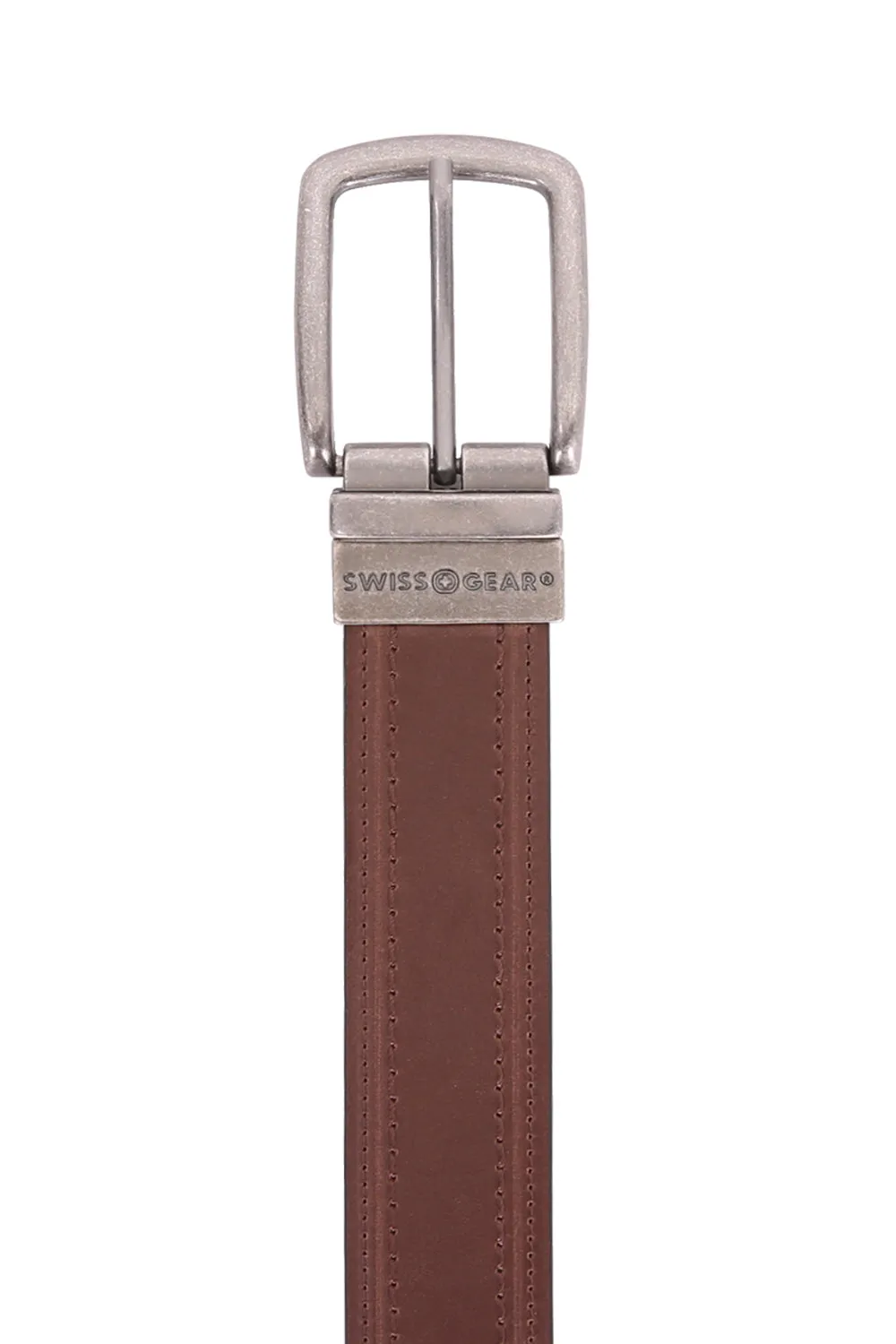 Swissgear Casual XXLarge vendbar læderbælte sort/brun