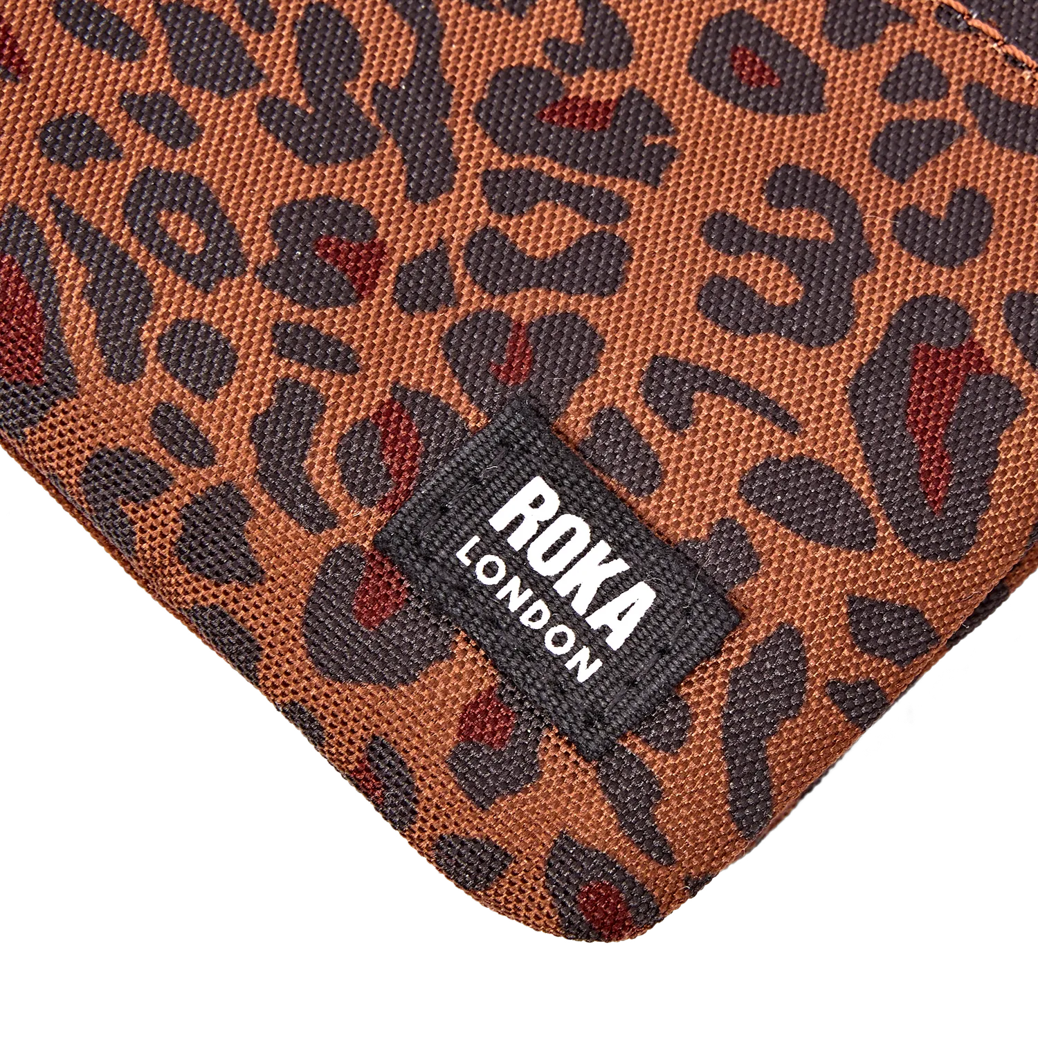 Roka London Carnaby pung Small mini leopard lynlås