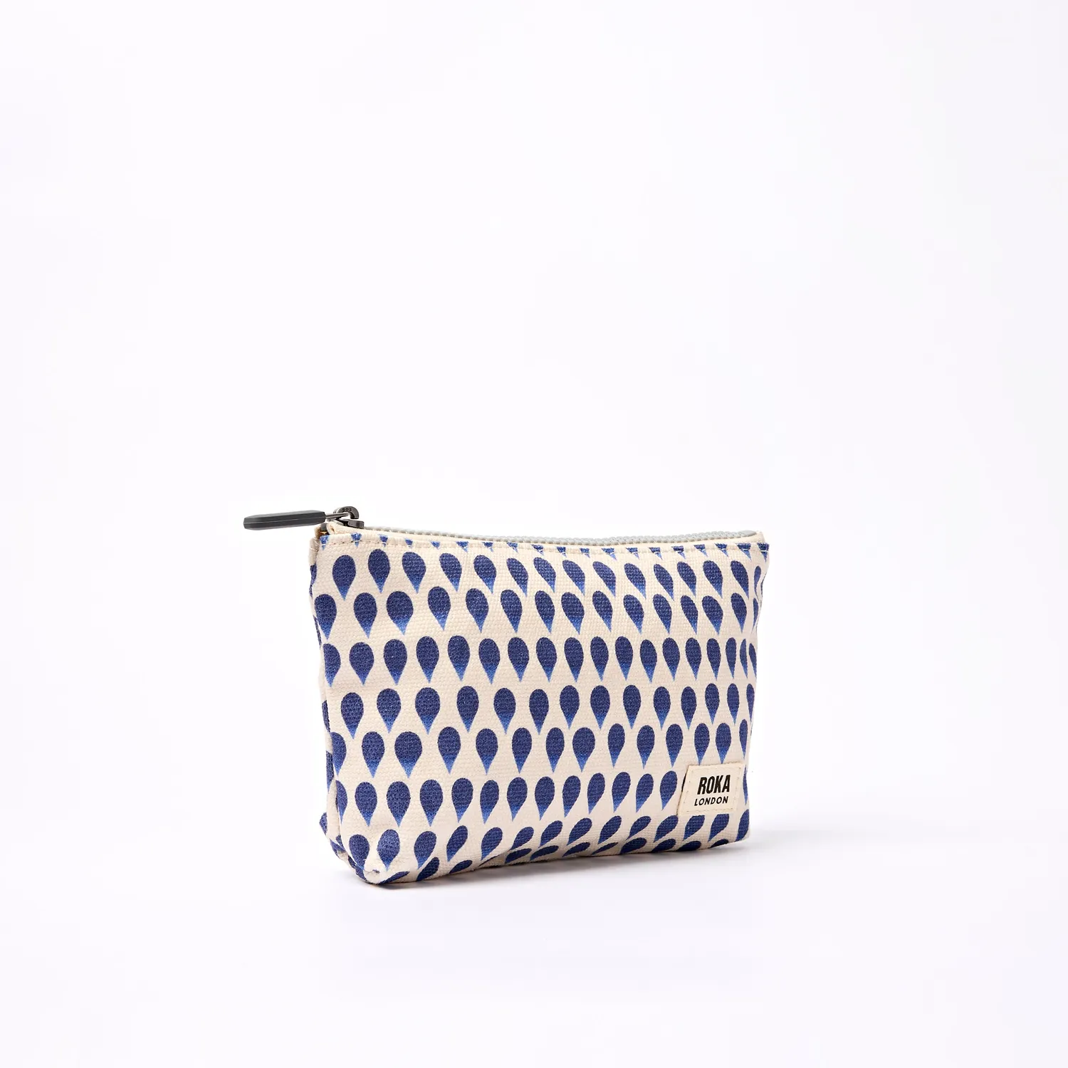 Roka London Maida pouch denim rain indigo small