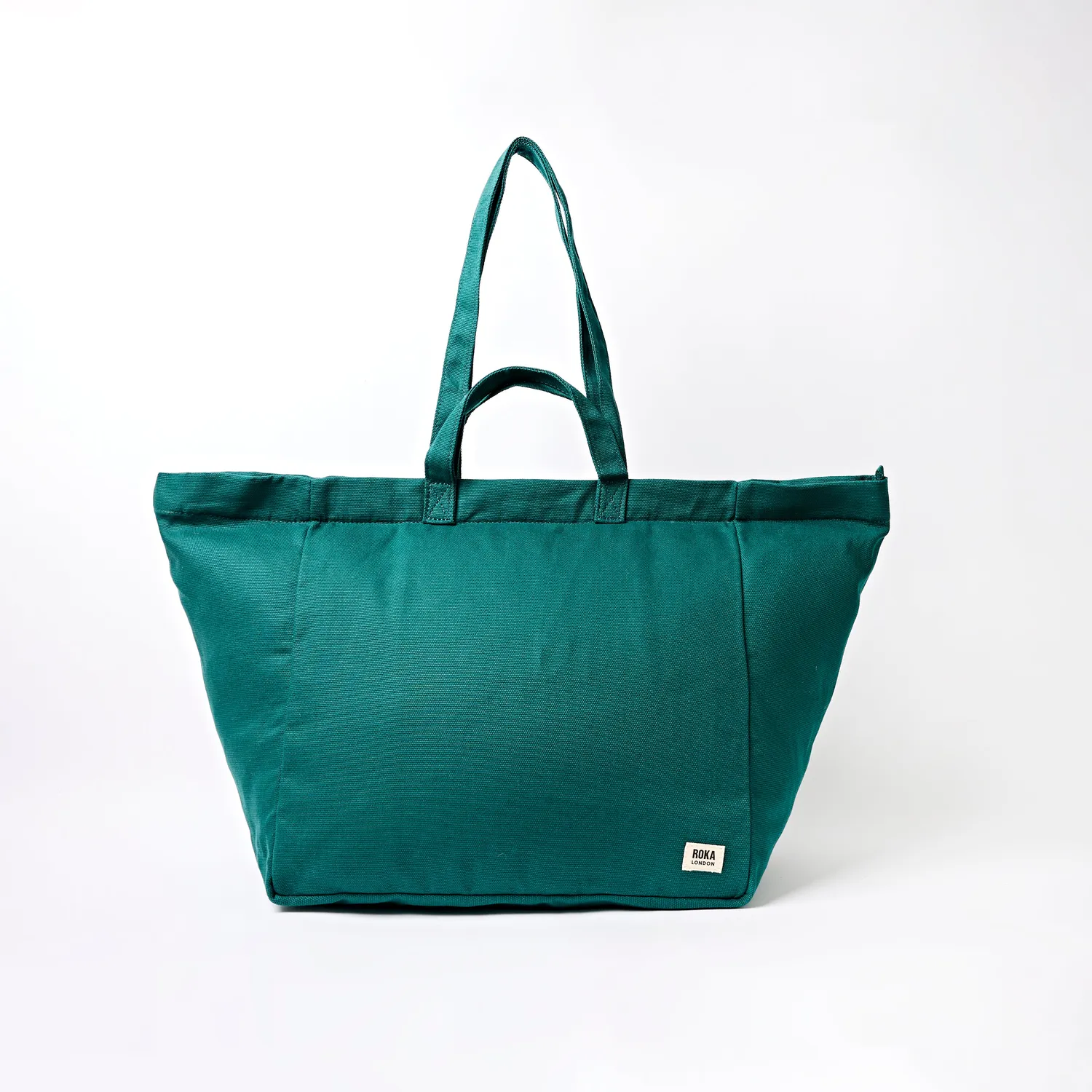 Roka London Marylebone tote large teal bomuld 43 liter