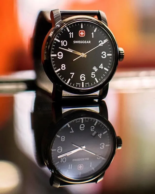 SWISSGEAR Legacy herreur sort læder 100m