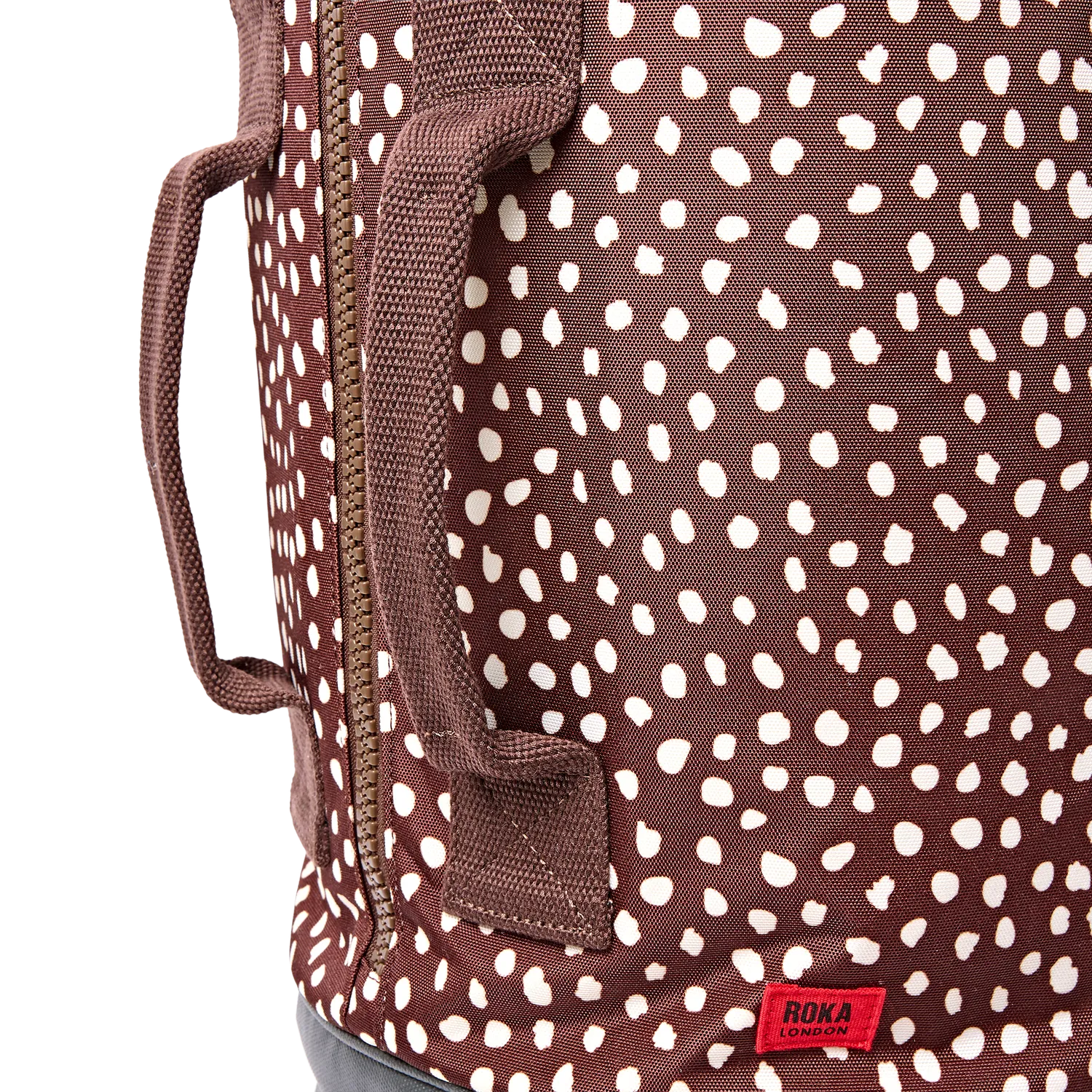 Roka London Heathrow duffelbag rygsæk large brun prik 50L