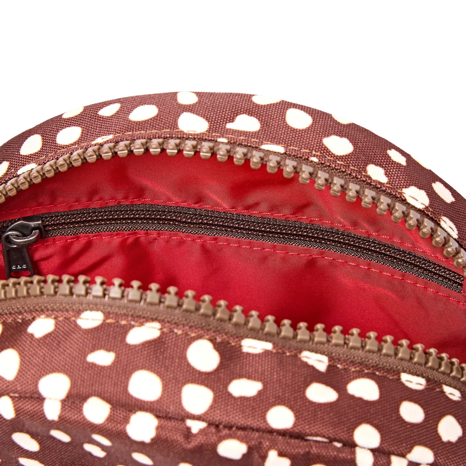 Roka London Paddington crossbody taske Brown Dot Small rund