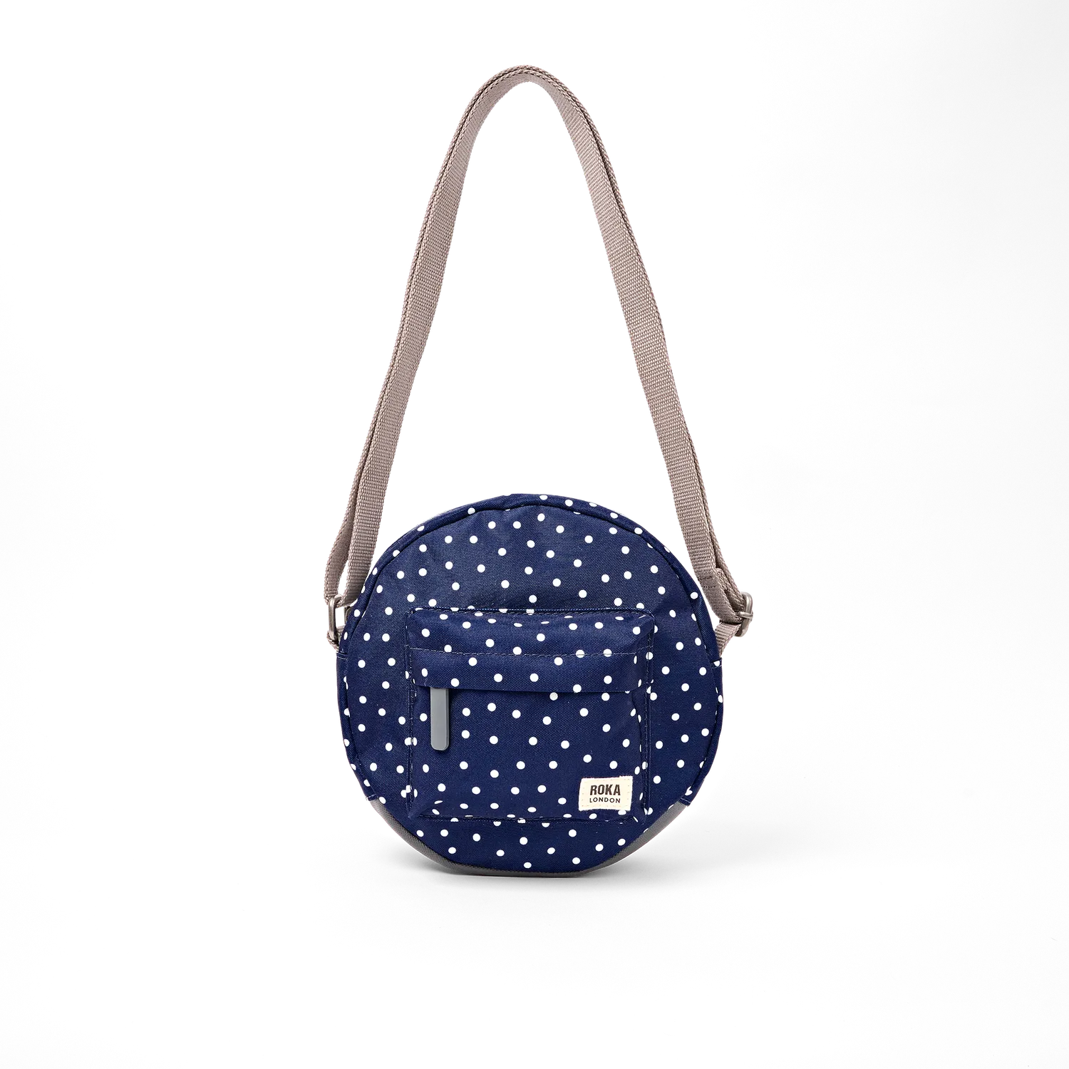 Roka London Paddington taske Small navy prikket rund