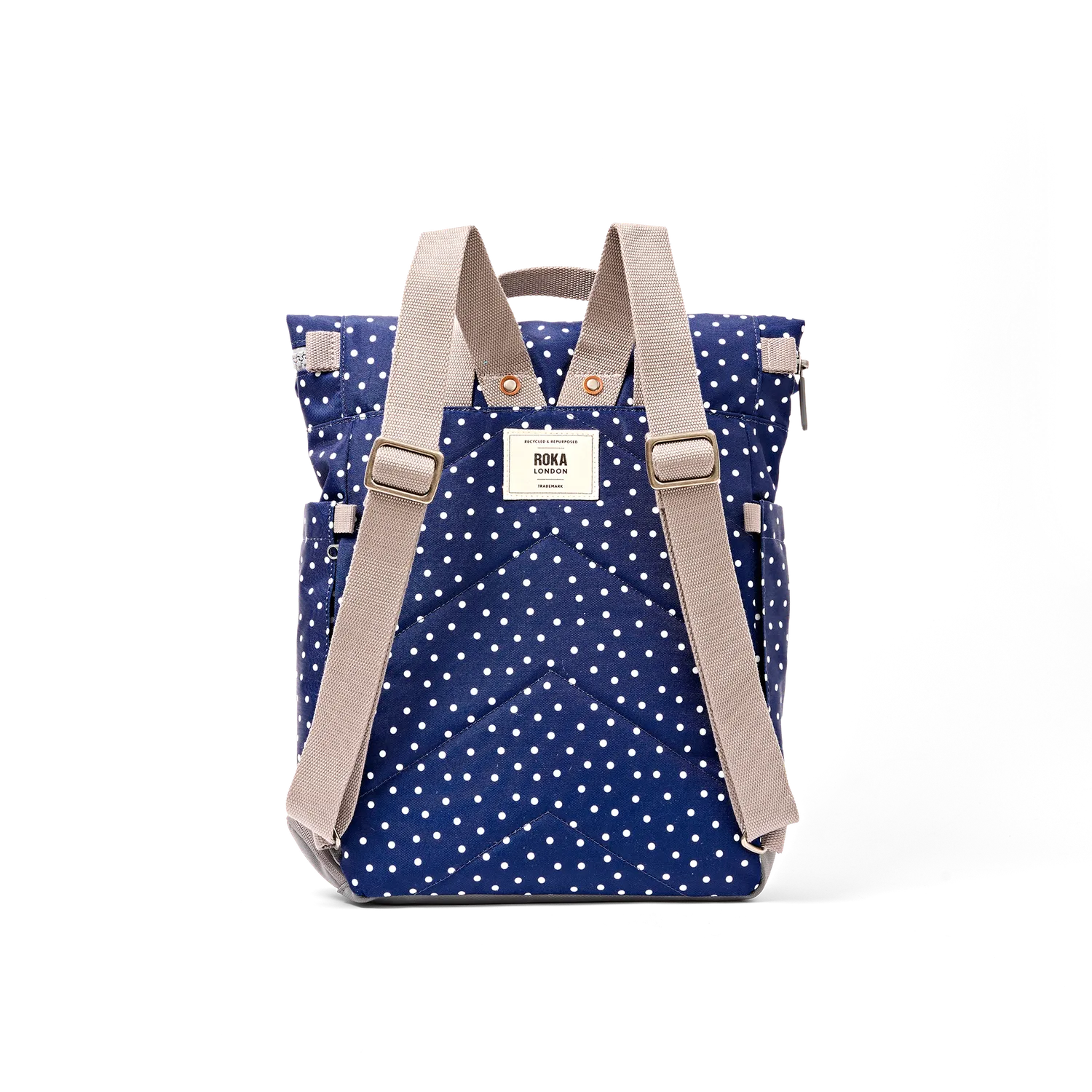 Roka London Bayswater Umbrella rygsæk Navy Polka Dot Medium