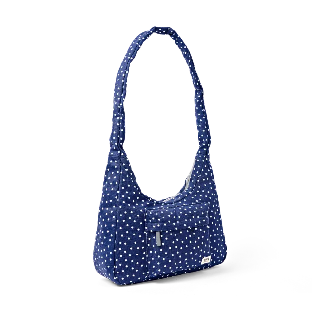 Roka London Belsize skuldertaske Navy Polka medium