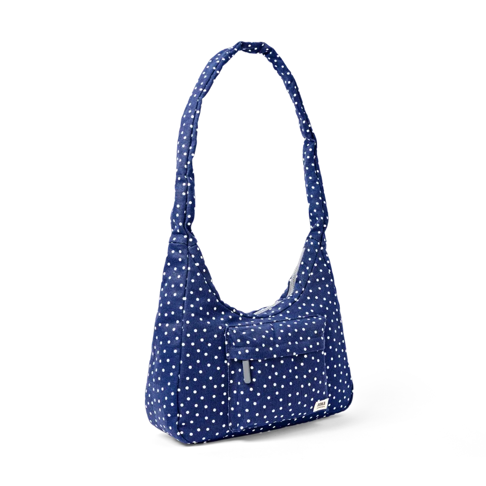 Roka London Belsize skuldertaske Navy Polka medium