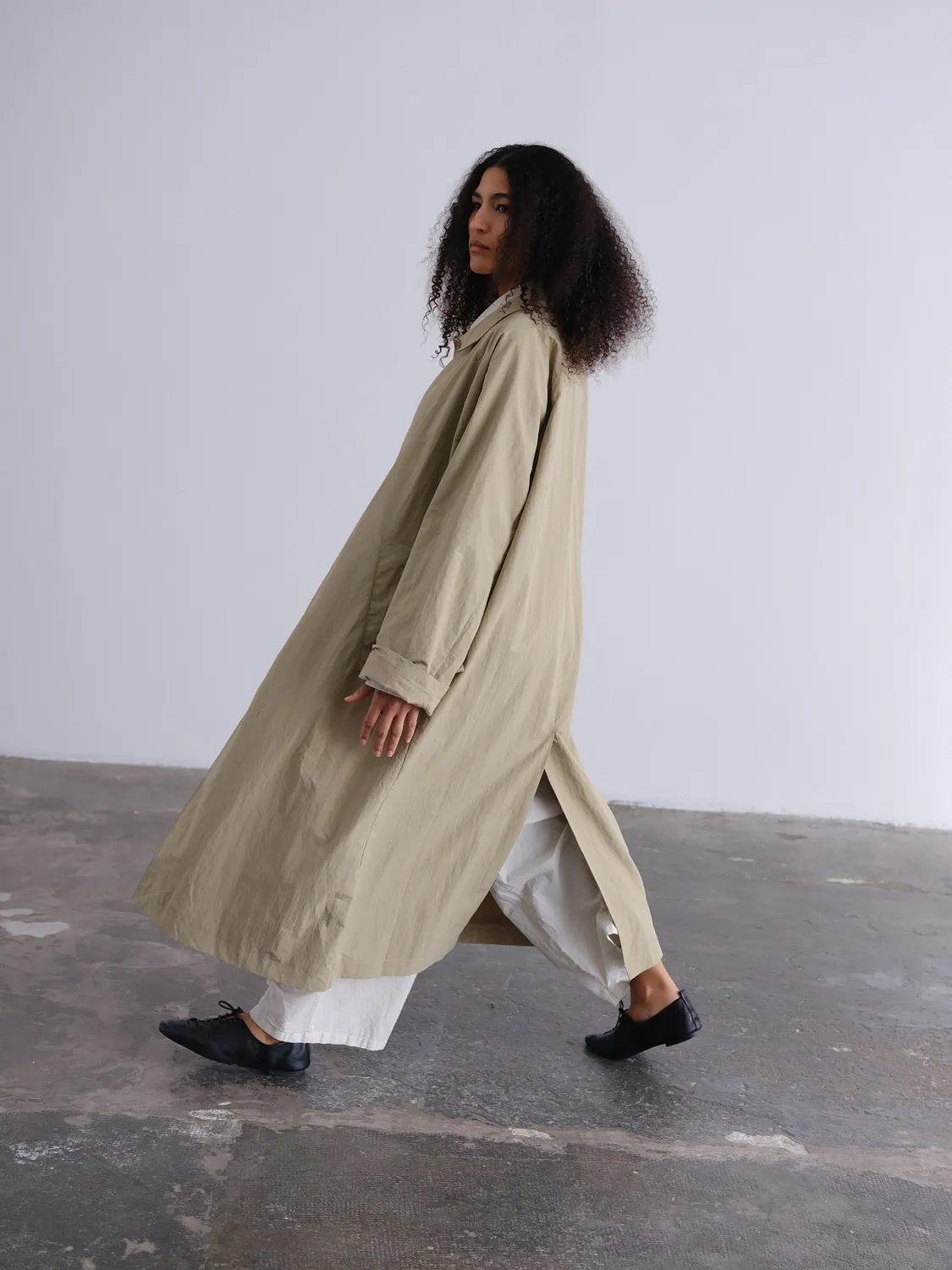 Ölend Trench trenchcoat Stone XS/S oversize