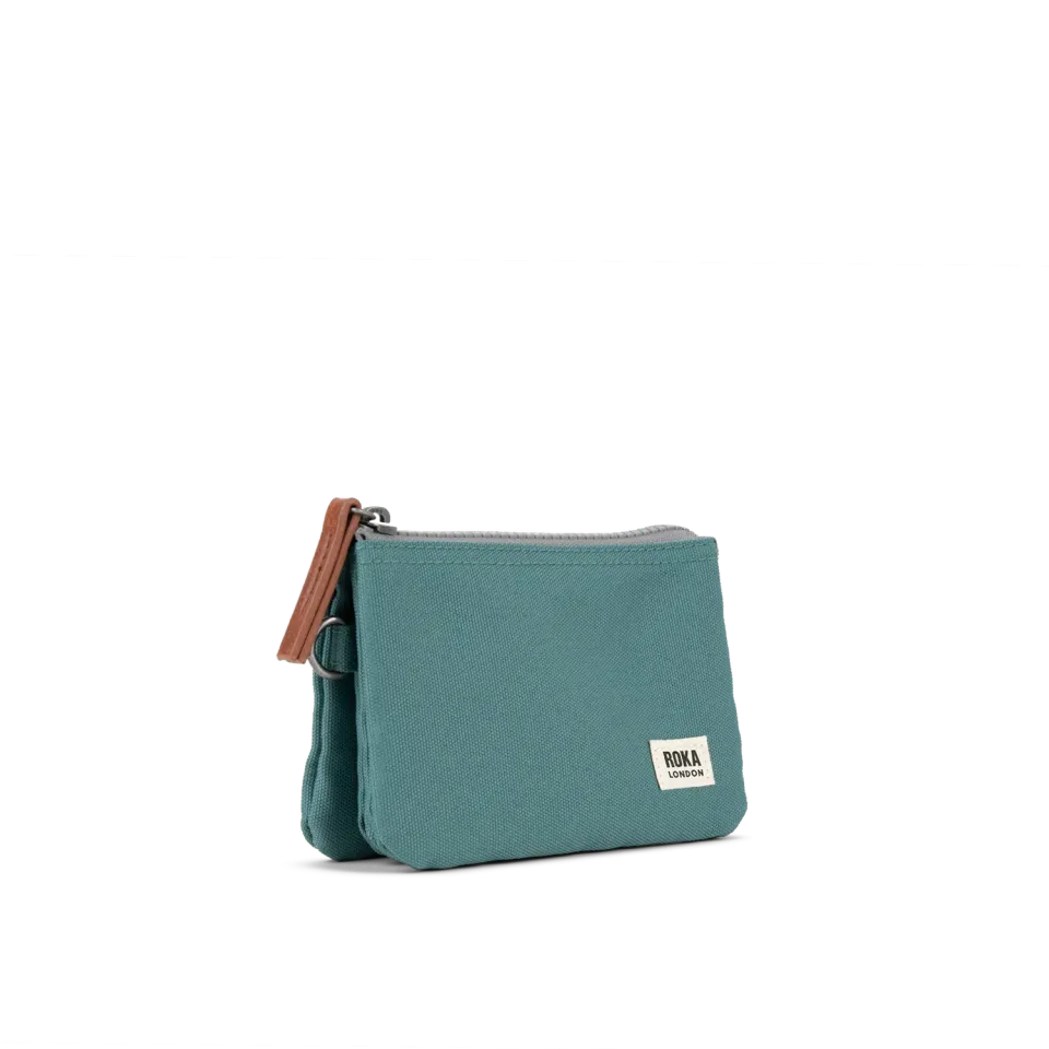 Roka London Carnaby pung Sage Small recycled canvas
