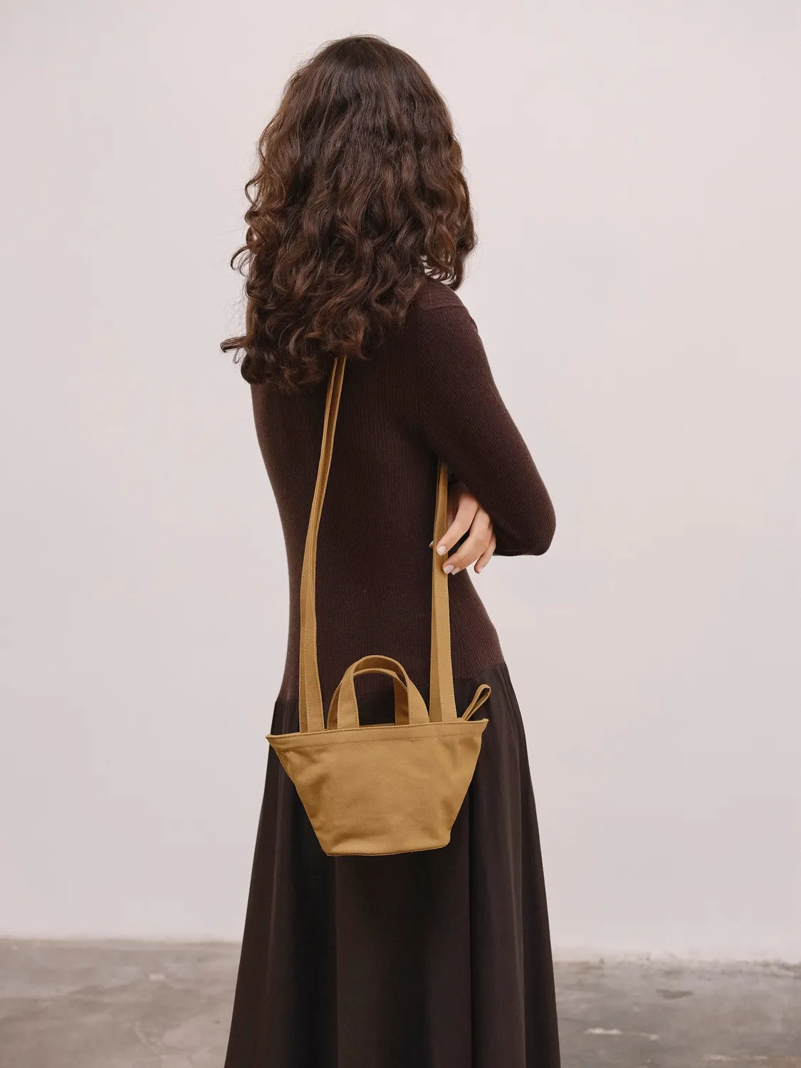 Ölend Mini Basket taske Sennep canvas