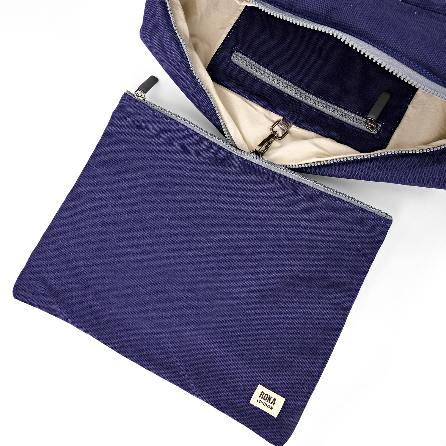 Roka London Somerset skuldertaske Navy Blue Large 18,5 liter
