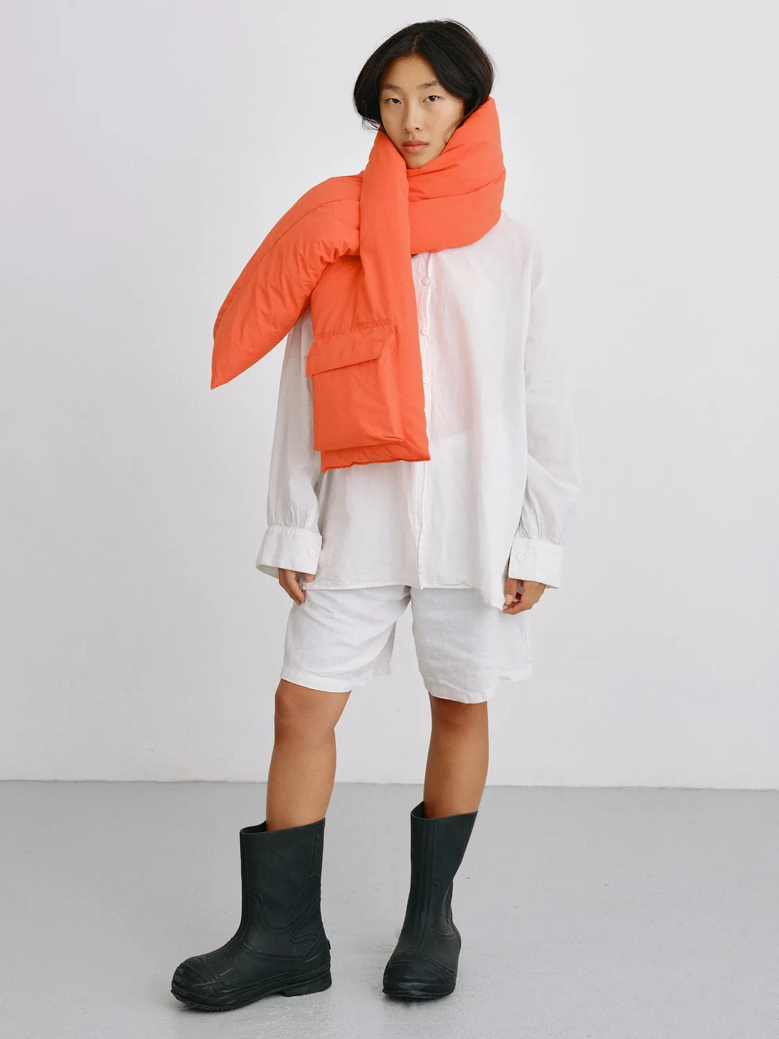 Ölend Padded Scarf halstørklæde koral – med lomme