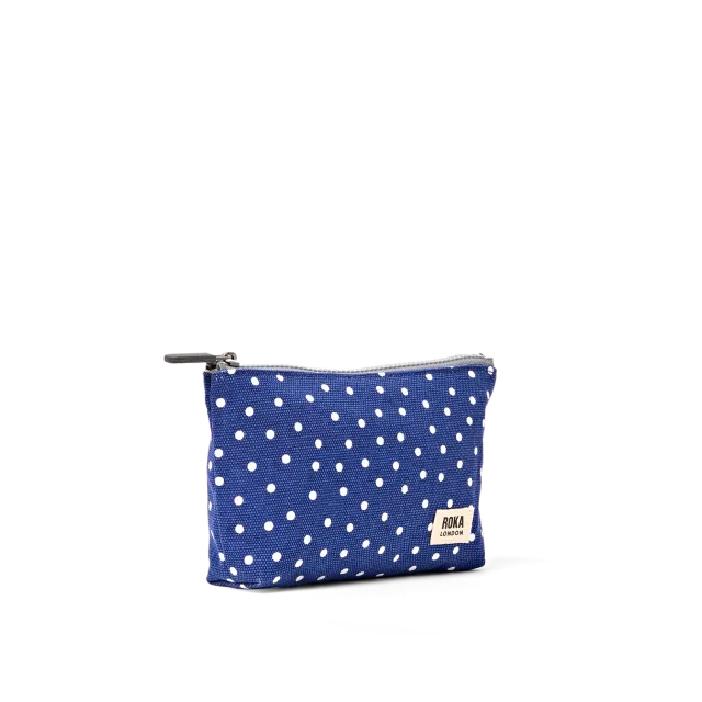 Roka London Maida Vale pouch Navy Polka Small 1,2 liter