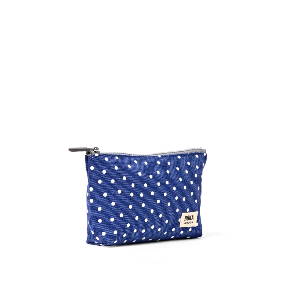 Roka London Maida Vale pouch Navy Polka Small 1,2 liter