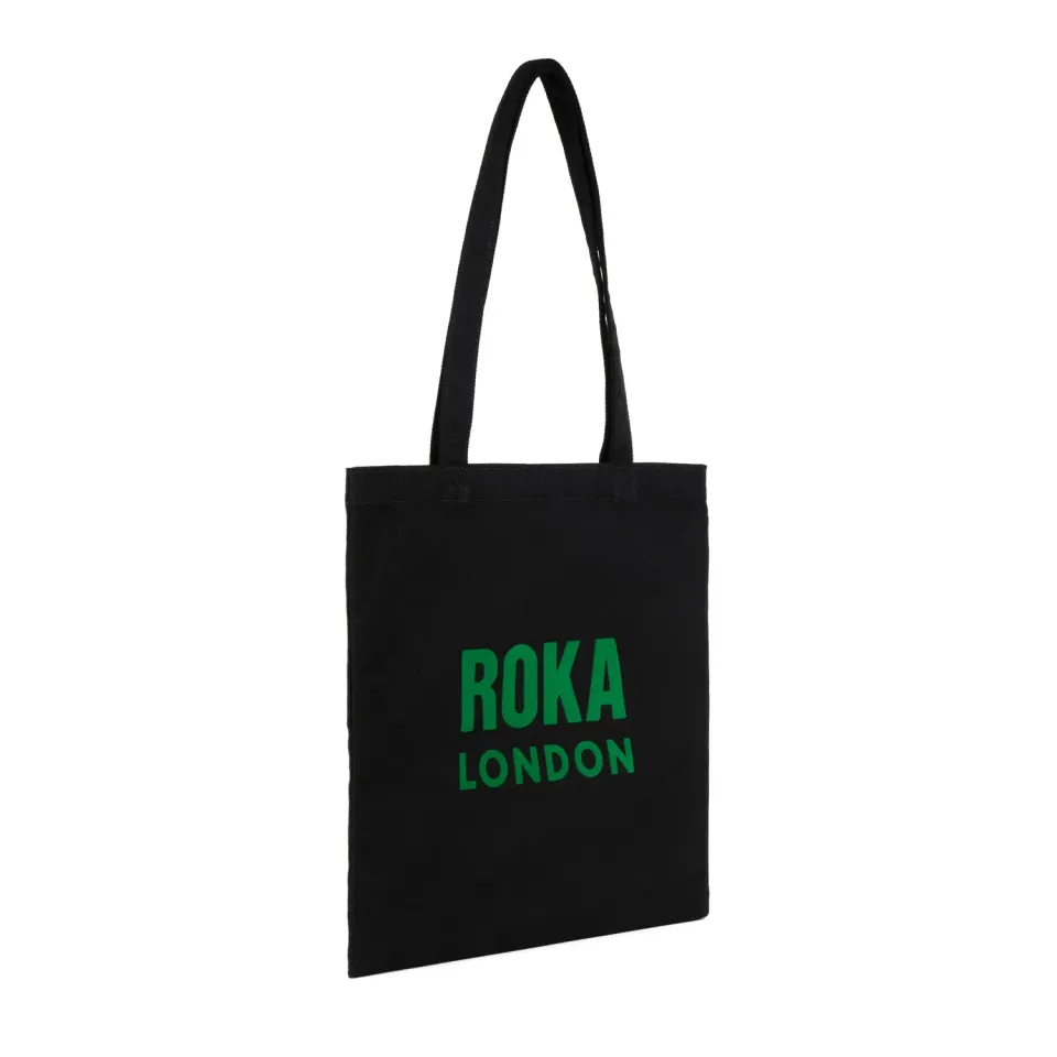 Roka London Notting Hill mulepose small sort bomuldscanvas