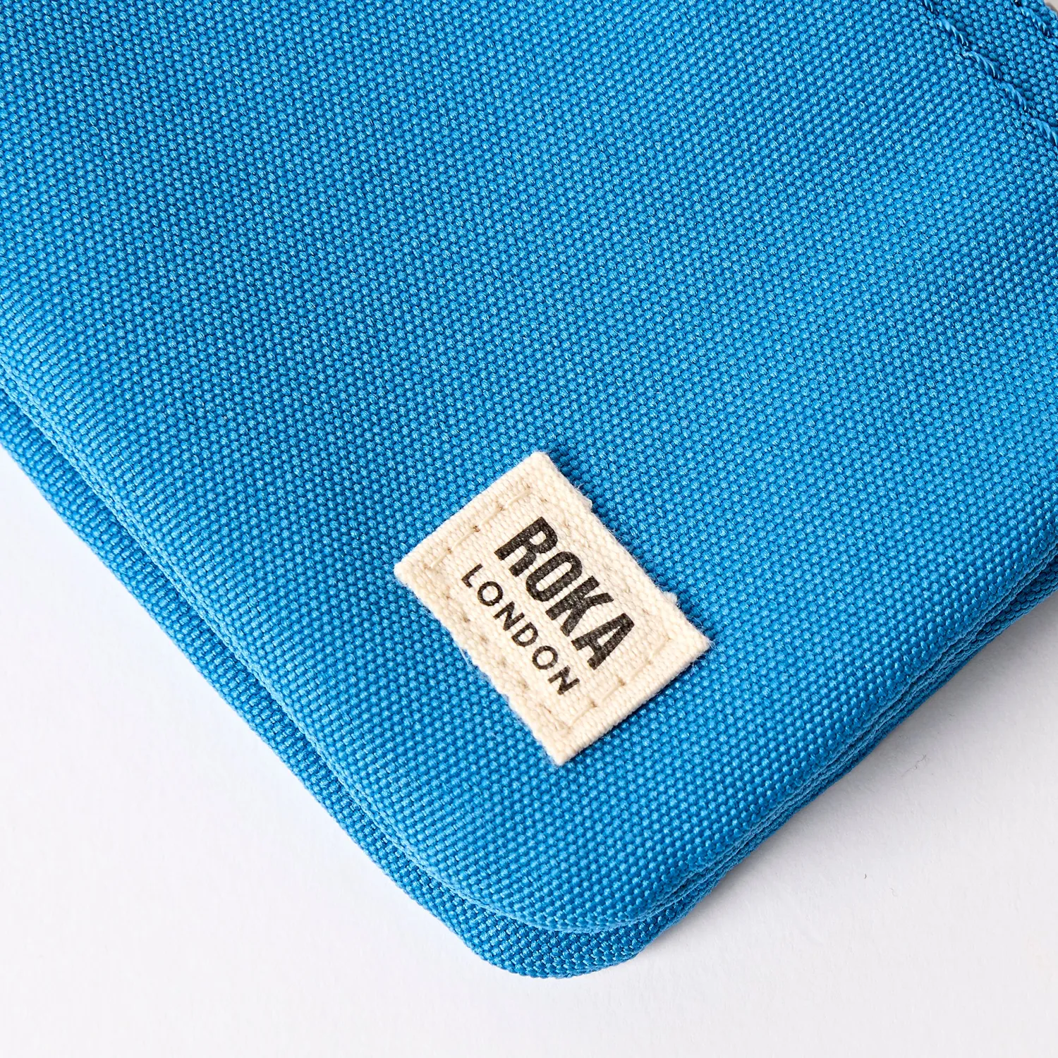 Roka London Carnaby pung small malibu blue recycled