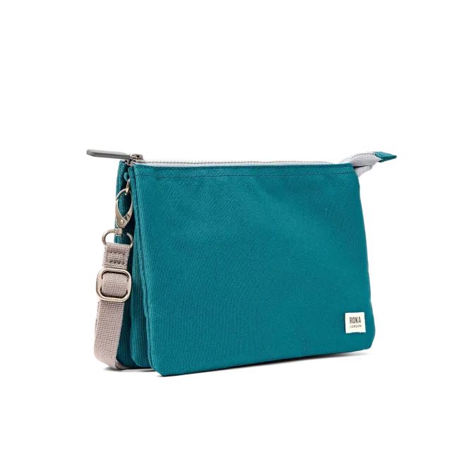 Roka London Carnaby XL crossbody taske Deep Teal ensfarvet