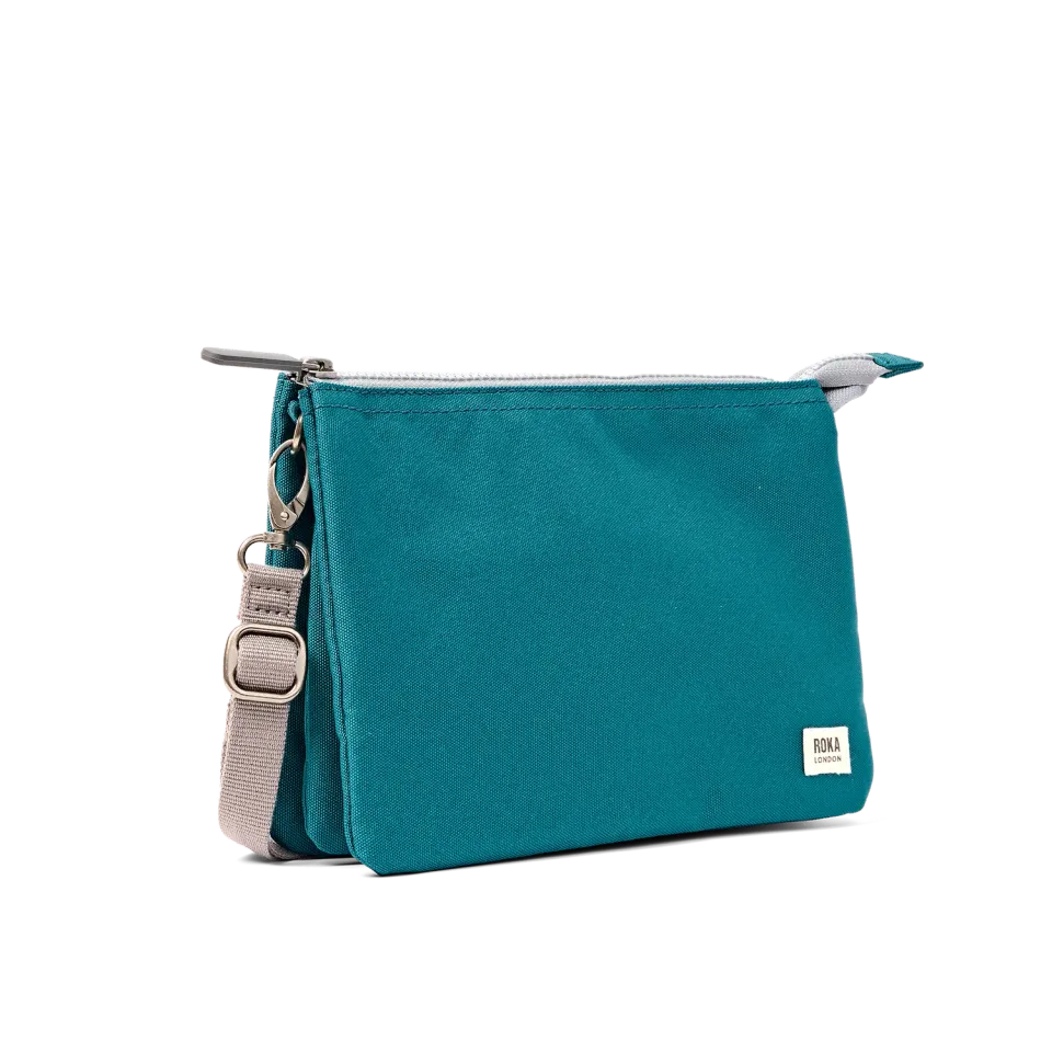 Roka London Carnaby XL crossbody taske Deep Teal ensfarvet