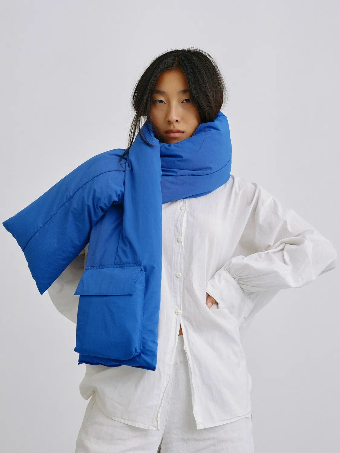 Ölend Padded Scarf halstørklæde koral – med lomme