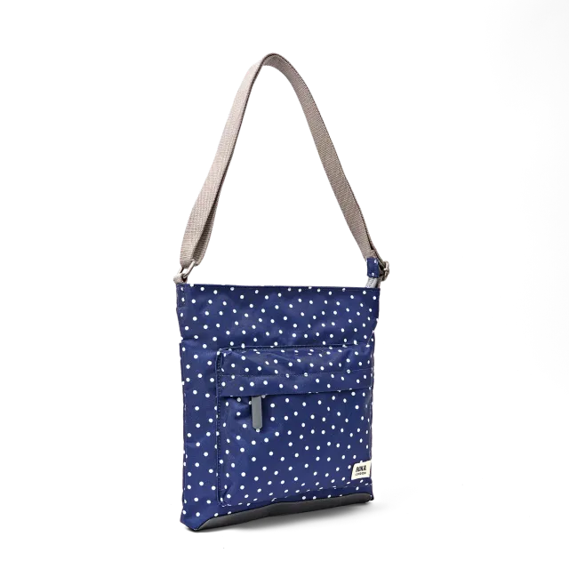 Roka London Kennington crossbody Navy Polka Dot Medium 2,7 liter