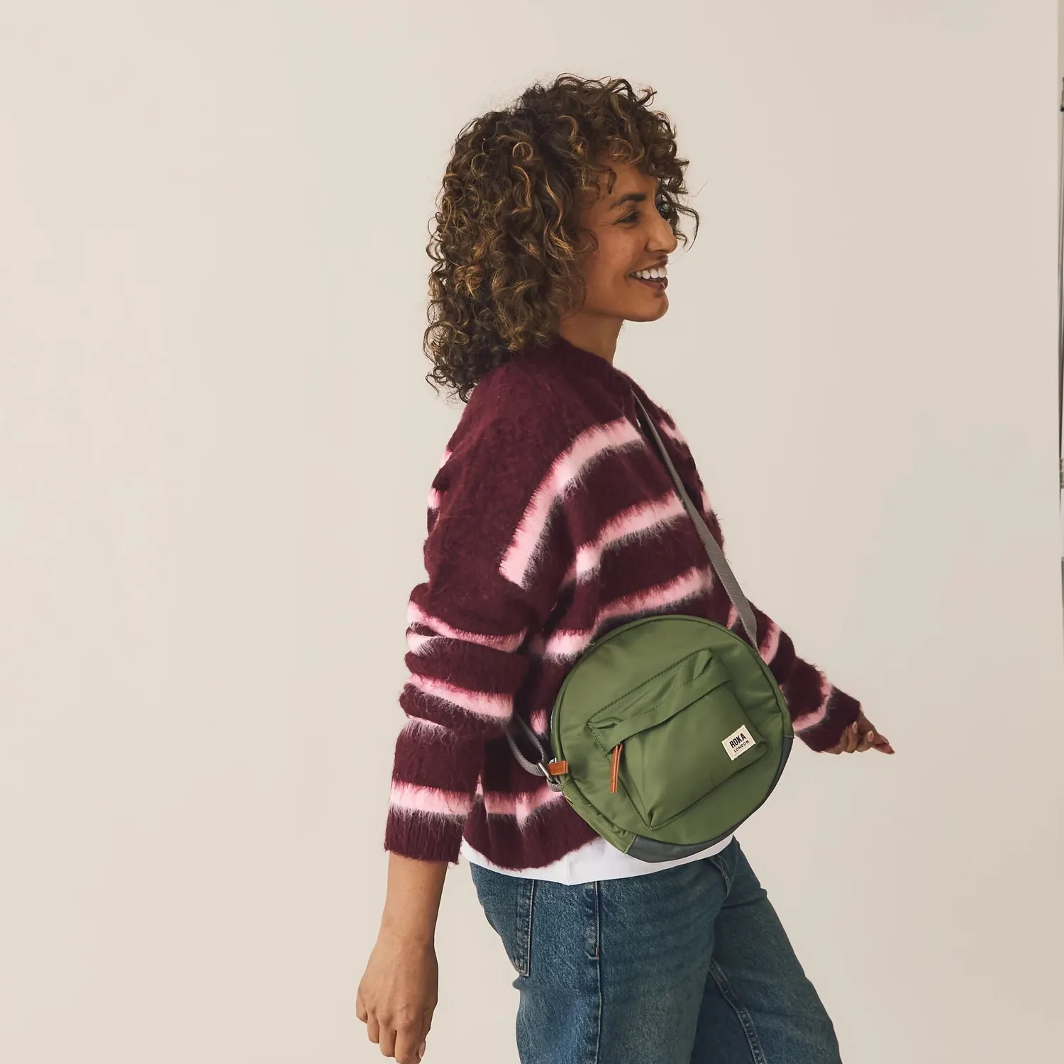 Roka London Paddington Crossbody taske Marine Small rund