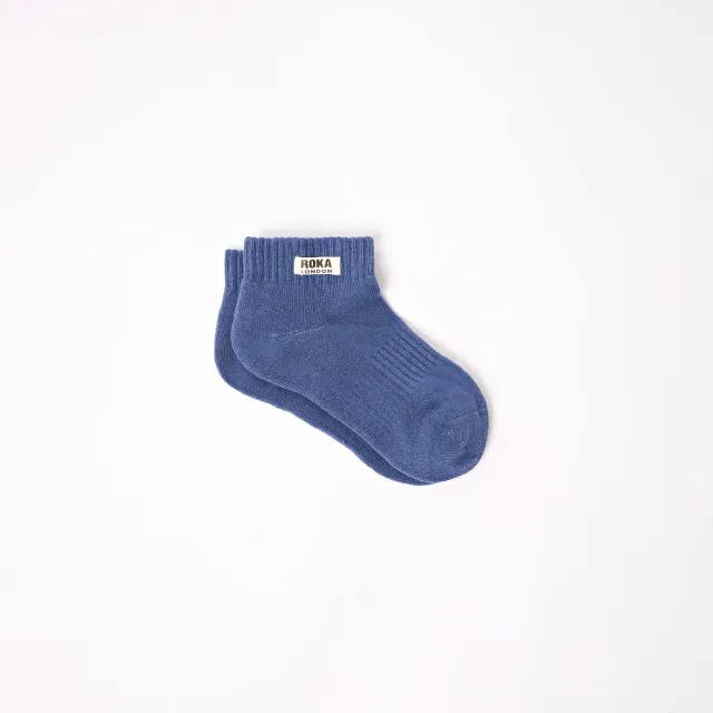 Roka London Wembley ankelsokker børn coastal blue bomuld