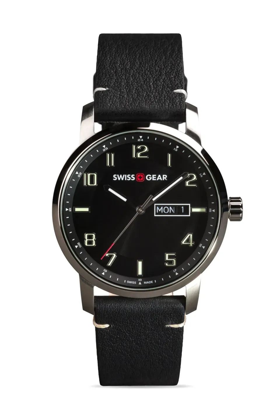SWISSGEAR Legacy herreur sort læder 100m