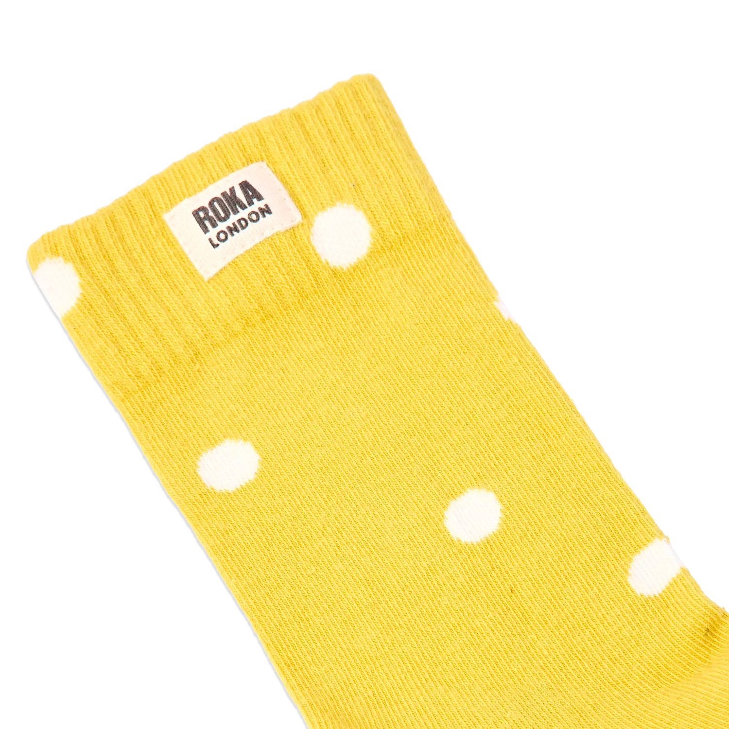 Roka London Wimbledon strømper summer yellow dot bomuld