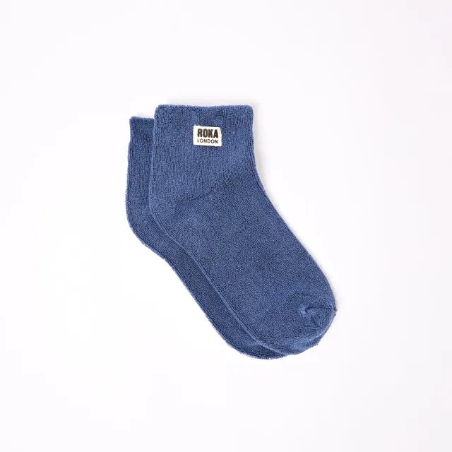 Roka London Watford hyggesokker Coastal Blue økologisk bomuld