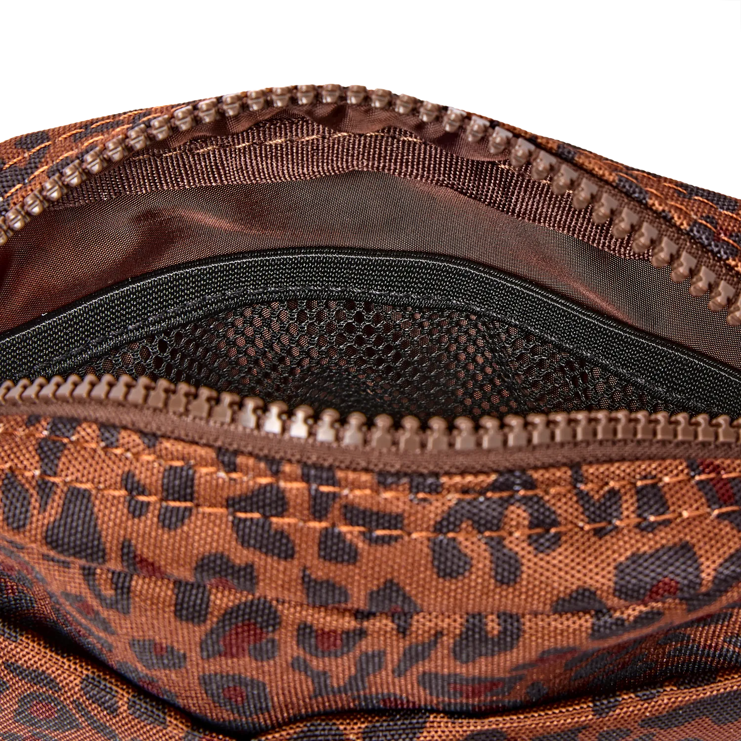 Roka London Bond Pocket crossbody taske Small mini leopard