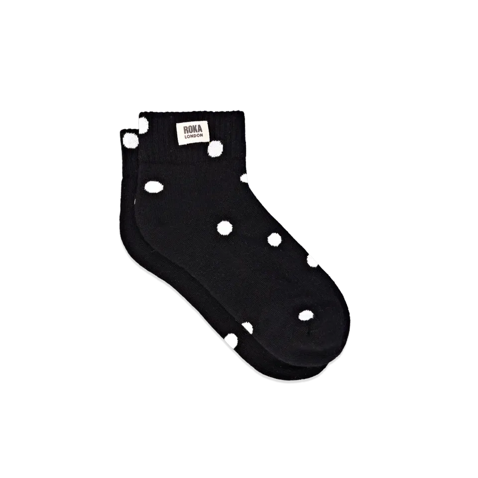 Roka London Wembley ankelstrømper Black Dot prikkede