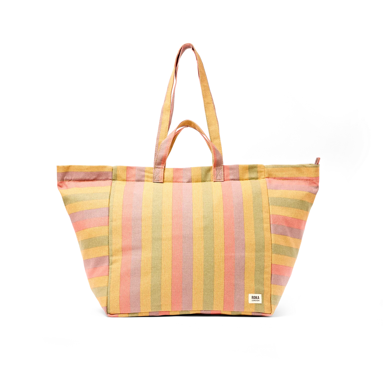 Roka London Marylebone Tote Large Faded Multi Stripe 43 liter