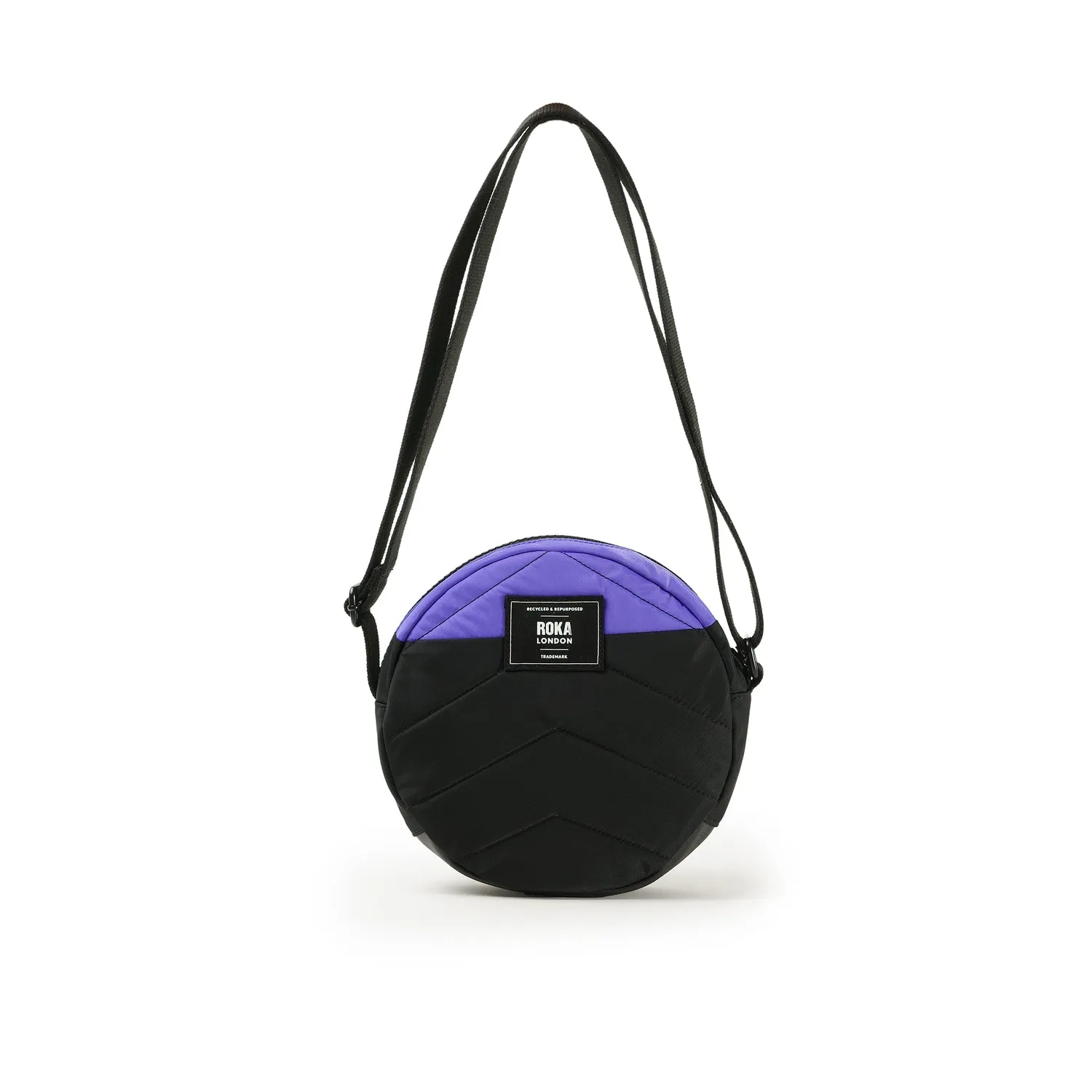 Roka London Paddington B crossbody taske small sort lilla nylon