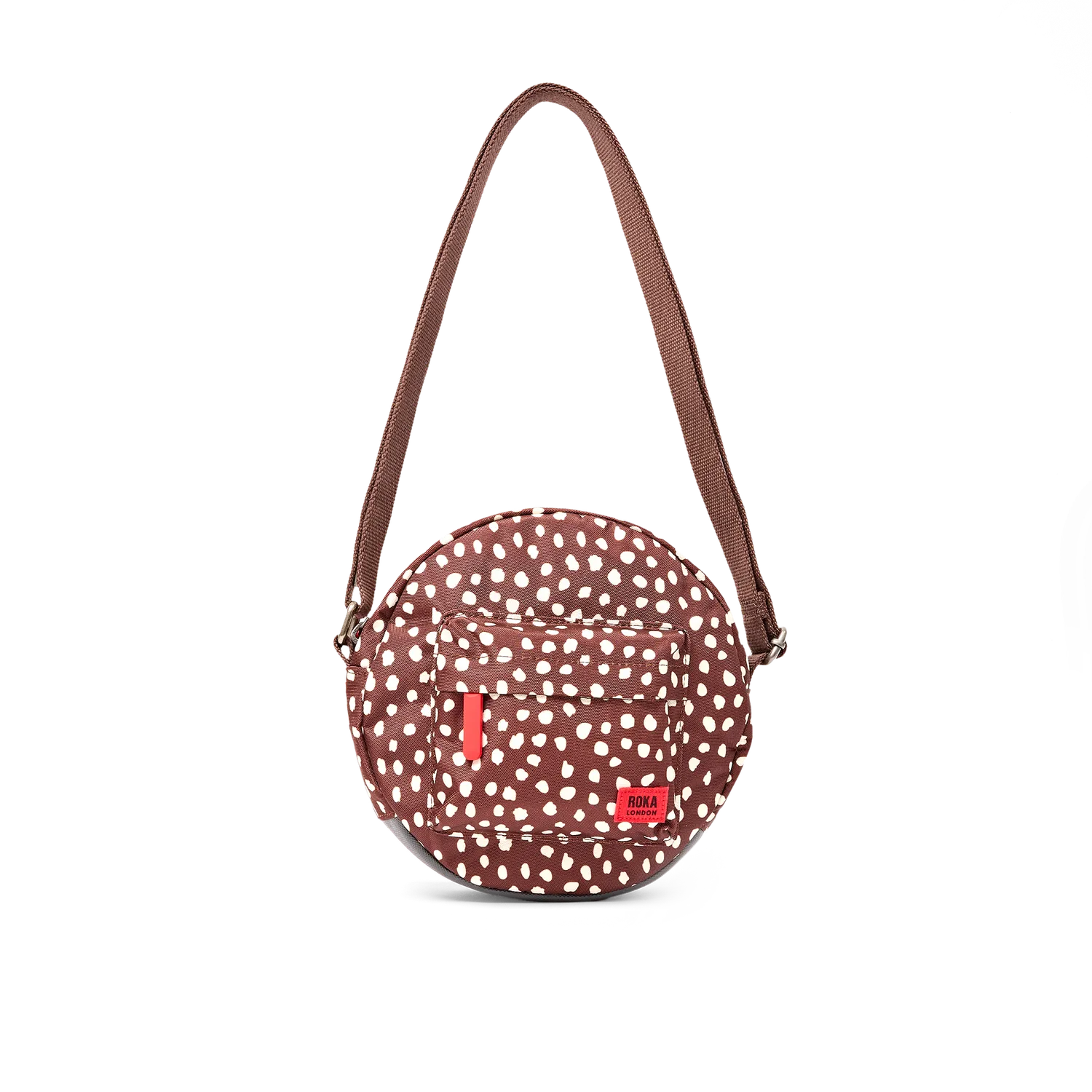 Roka London Paddington crossbody taske Brown Dot Small rund