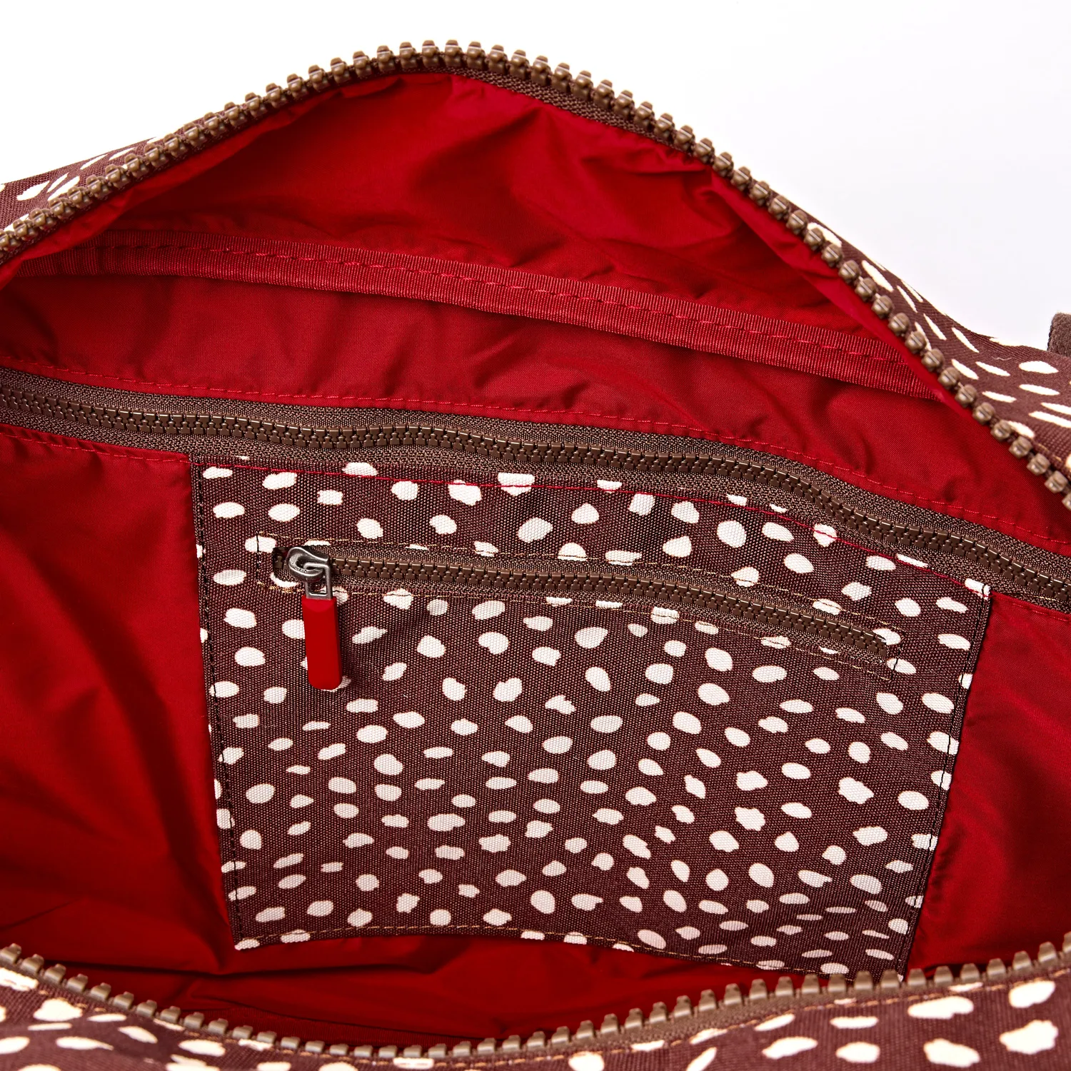 Roka London Gatwick duffeltaske Brown Dot Small med laptoprum