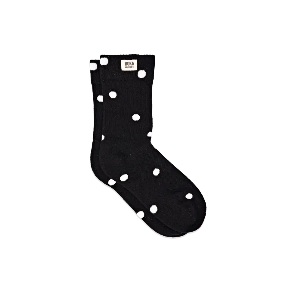 Roka London Wimbledon strømper Black Dot 36-42 økologisk