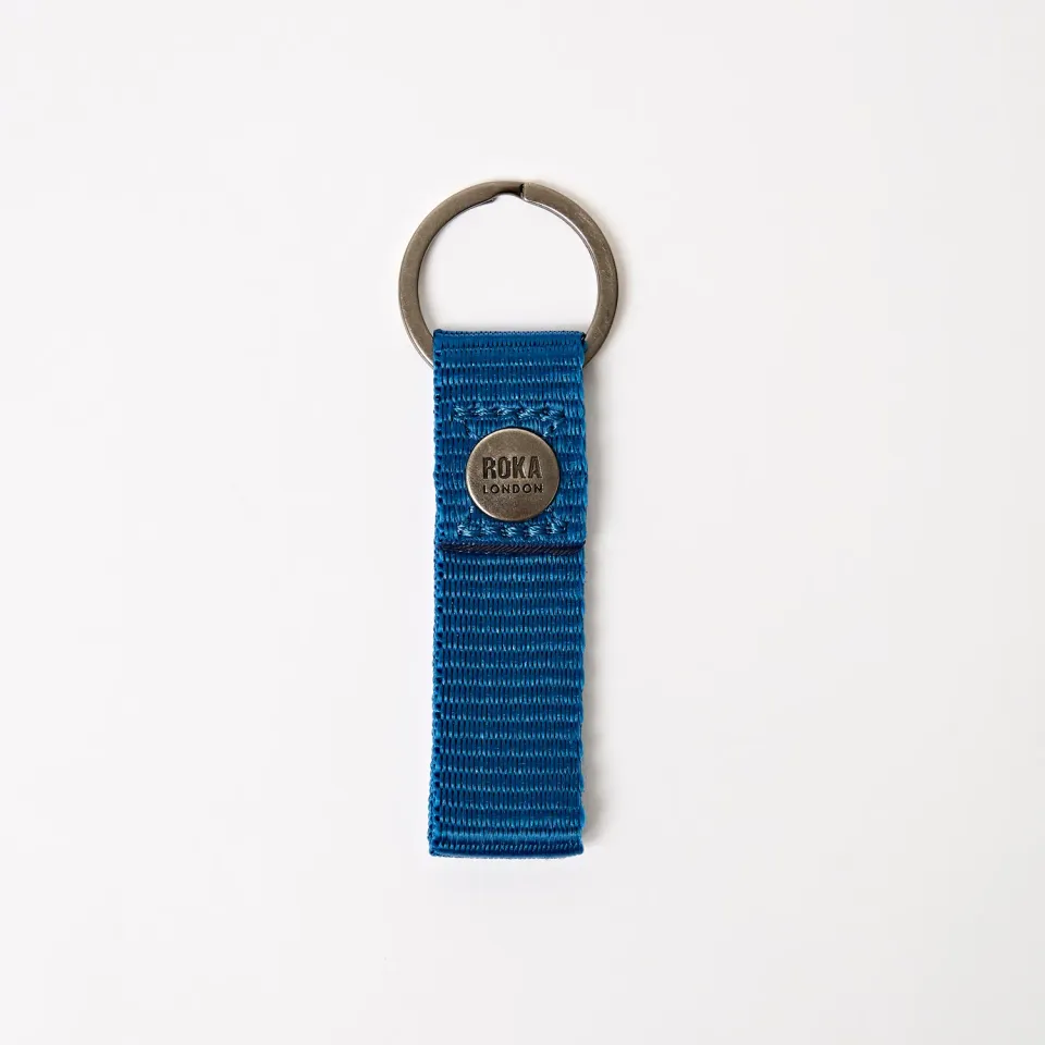 Roka London Portland nøglering Malibu Blue vegansk