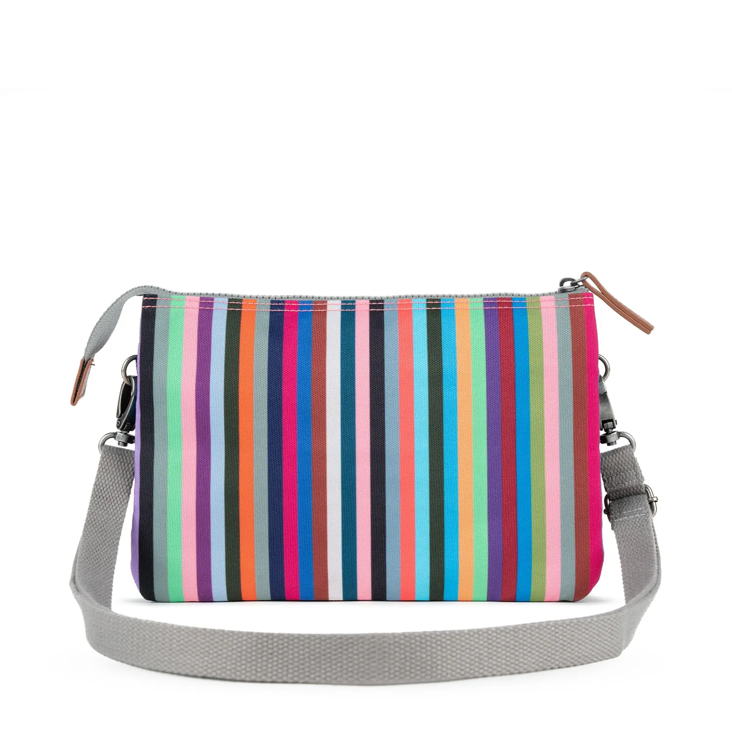 Roka London Carnaby XL crossbody taske Multi Stripe pung