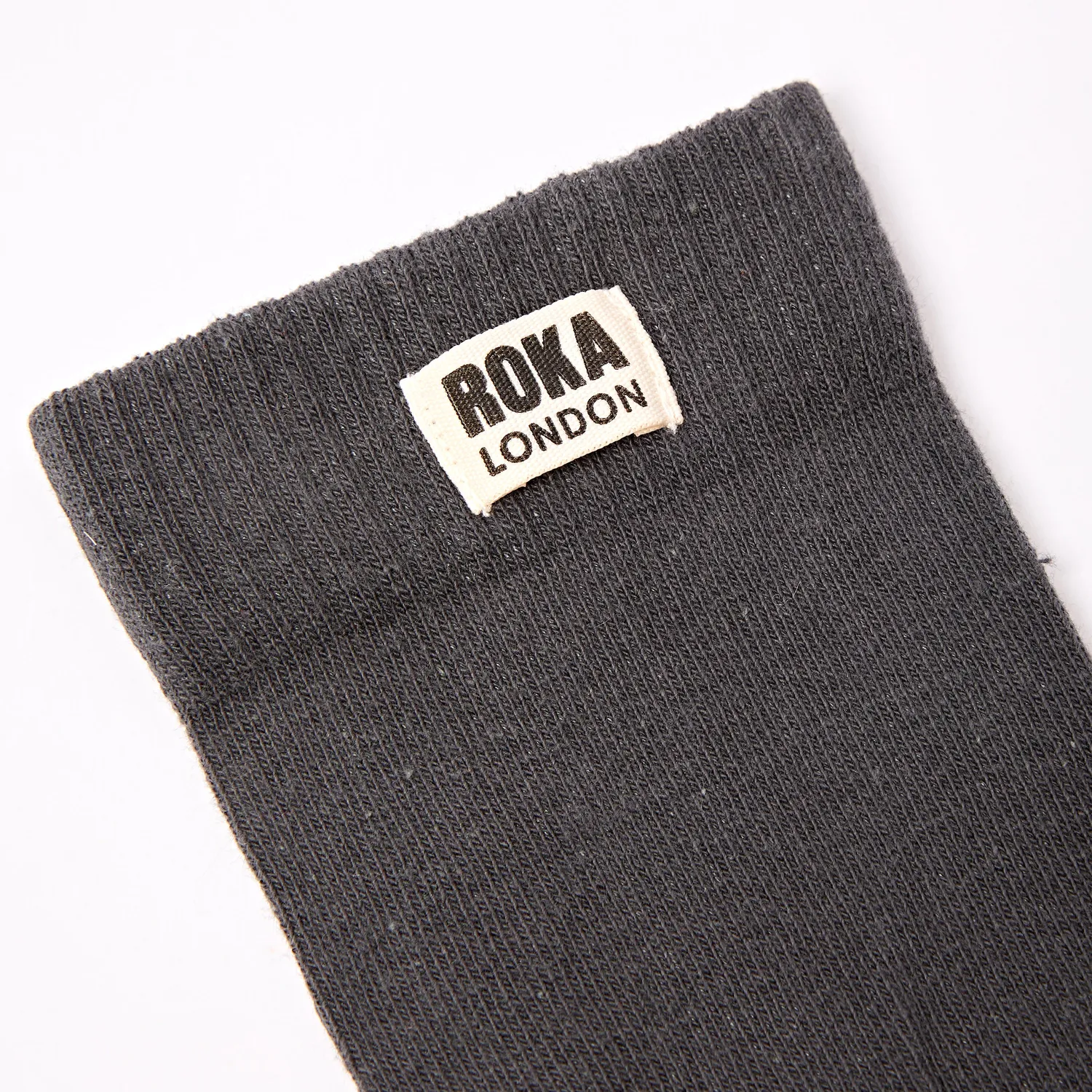 Roka London Wimbledon sokker Faded Black økologisk bomuld